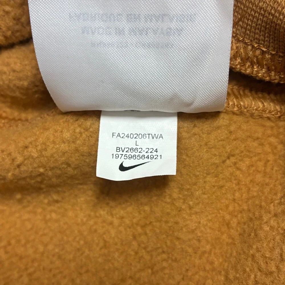 Nike Mens Club Fleece Crewneck Sweatshirt Brown Tan BV2662-224 Size L